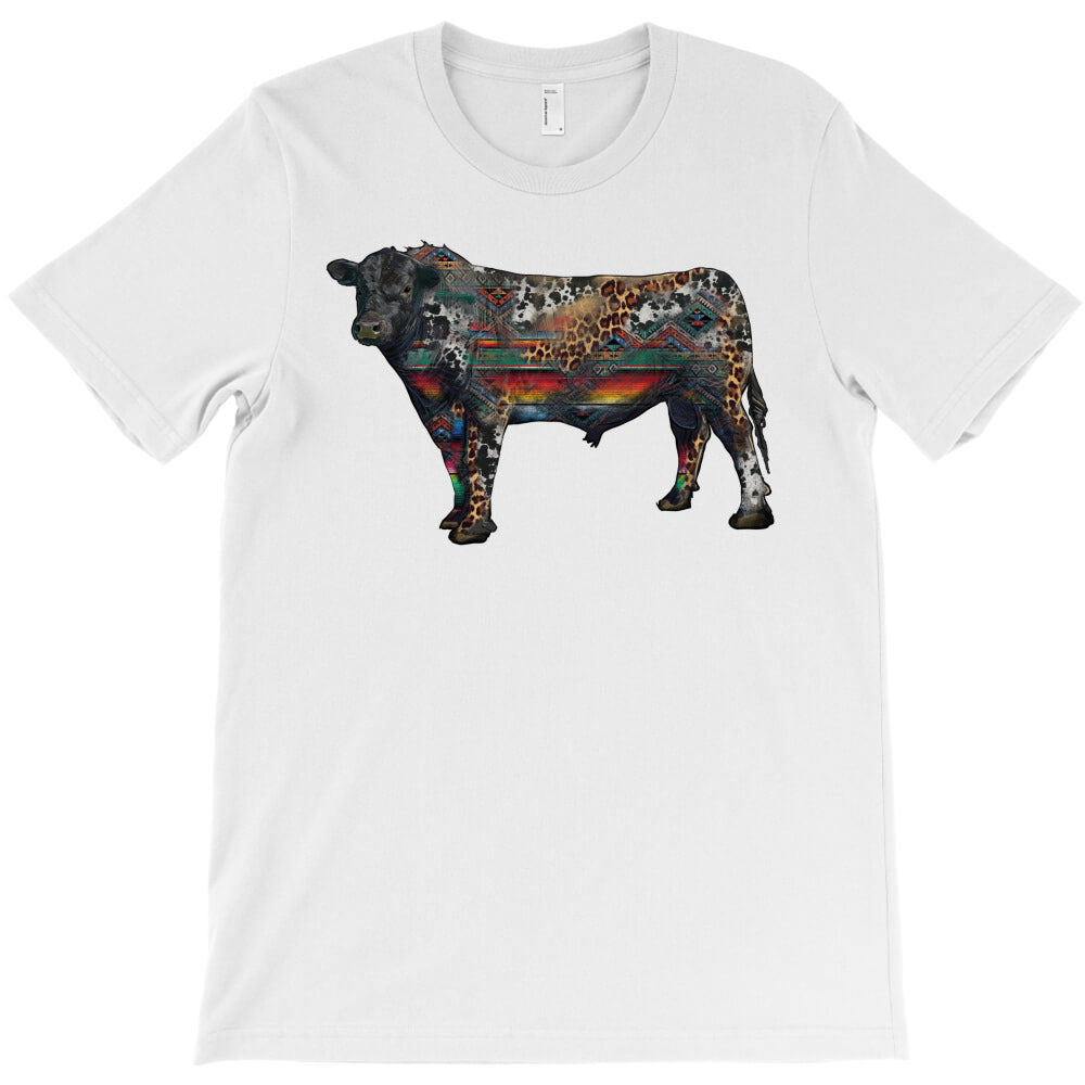 black angus bull with western patterns T-Shirt