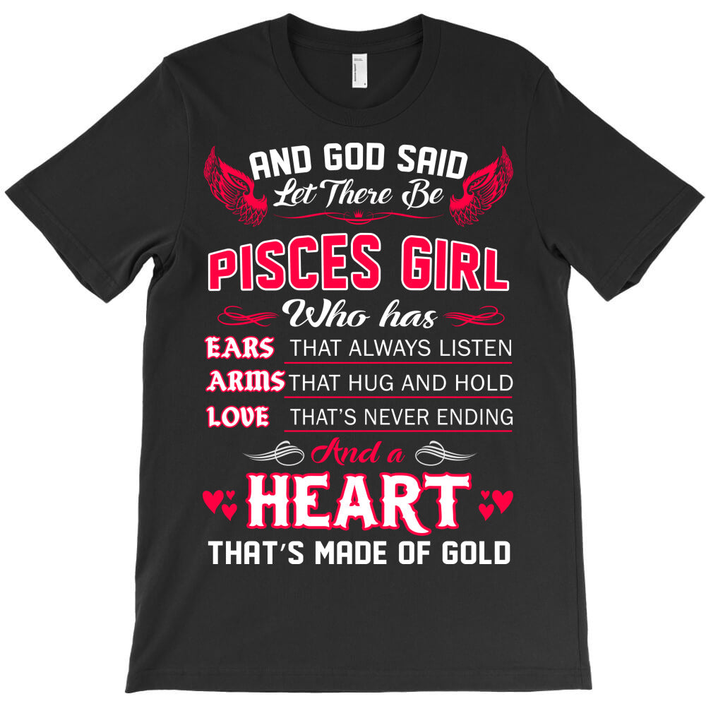 and god said let there be pisces girl T-Shirt