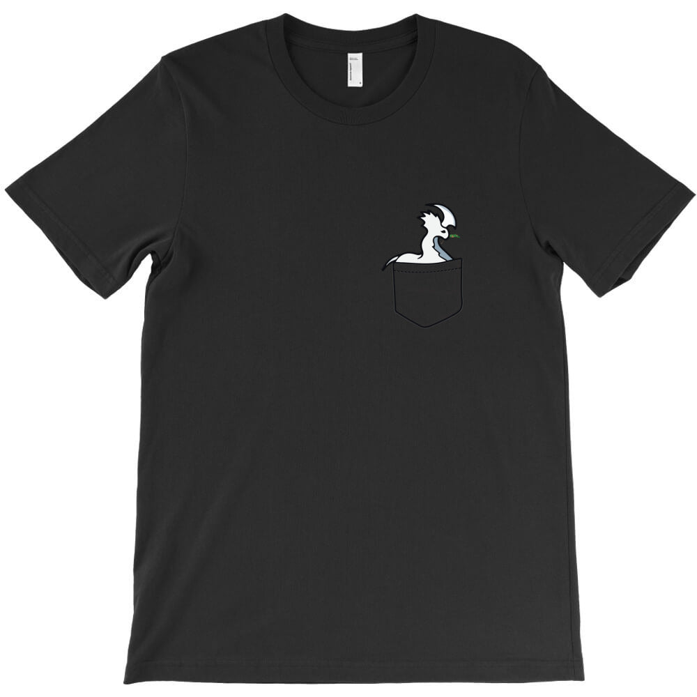 Rimworld Gaming Pocket Tee Thrumbo chewing pine tree branch funny meme T-Shirt