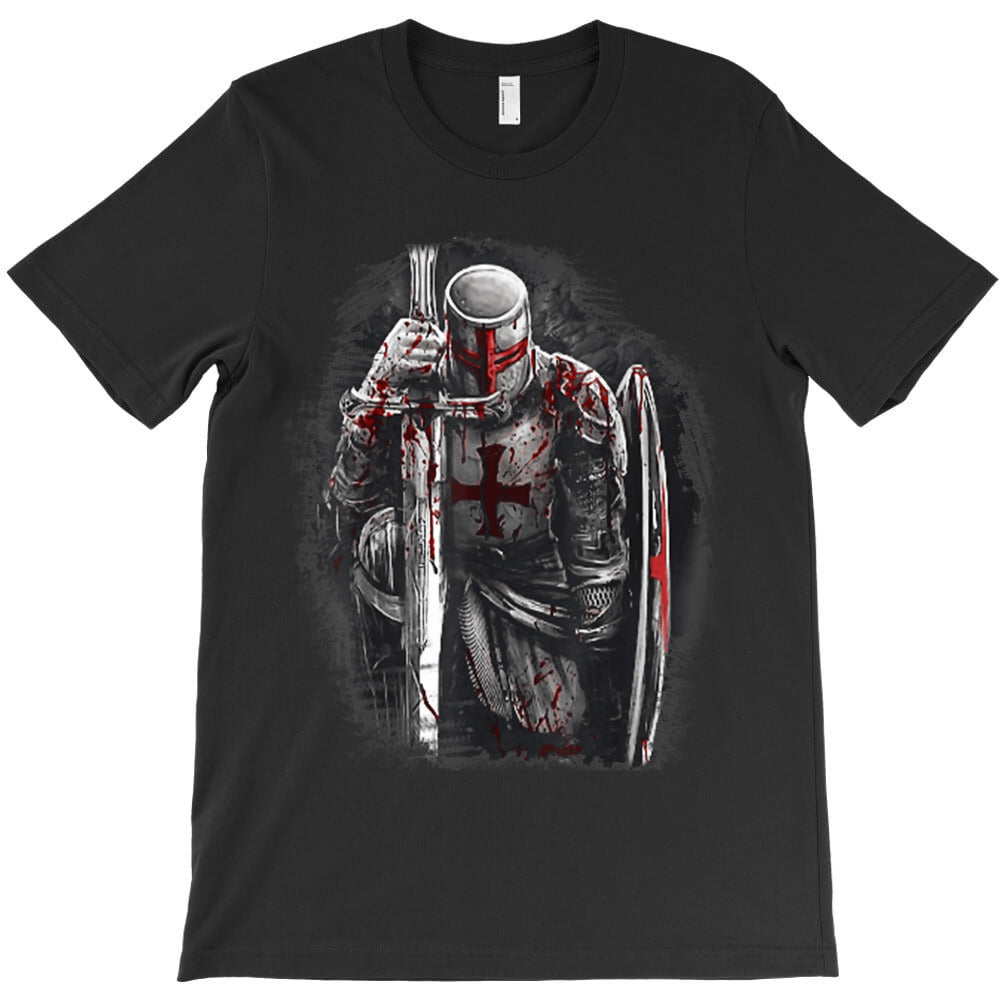 Christian Templar Knights Costume, Rosary Crusader Warrior T-Shirt