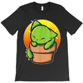 Cactus Cat Cute Kawaii Style Catcus Funny Graphic Art T-Shirt