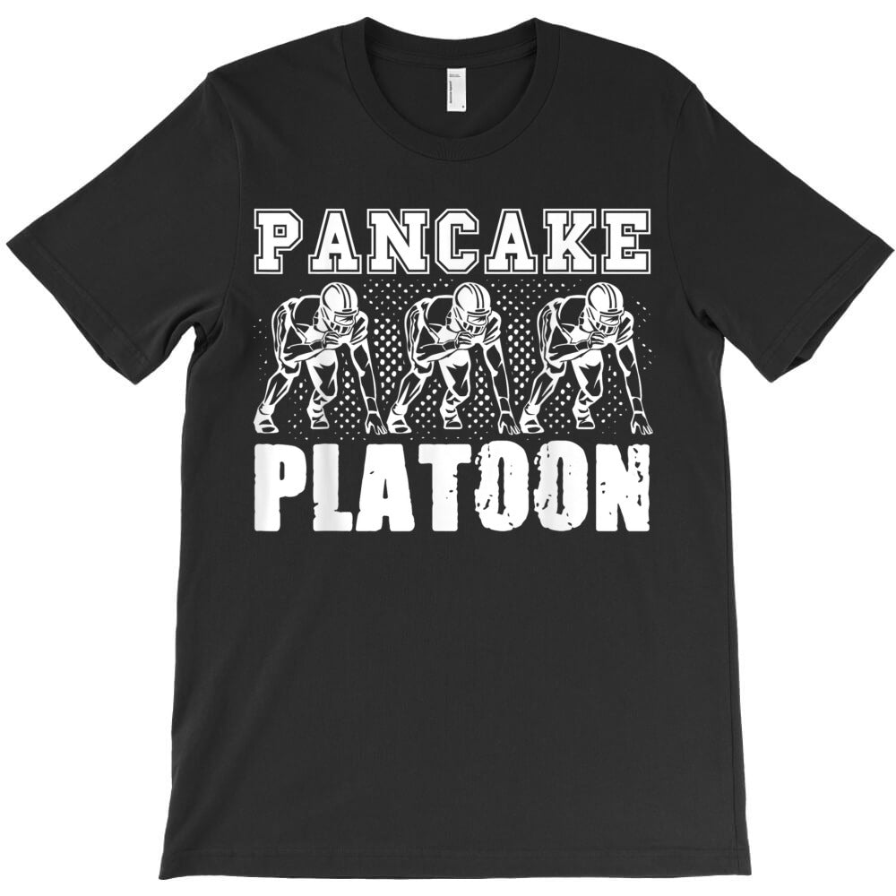 American Football Lineman Pancake Platoon Player Support T-Shirt