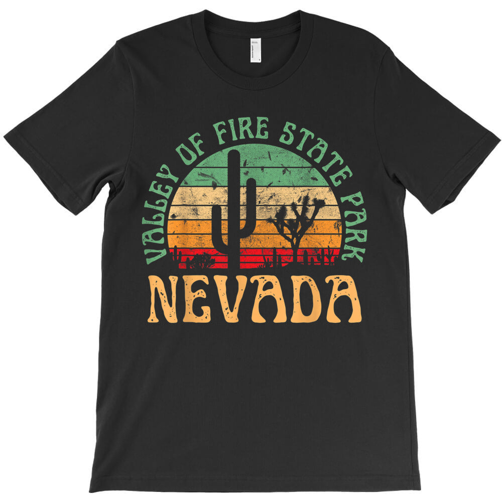 Valley Of Fire State Park Nevada Desert Hiking Retro Sunset T-Shirt