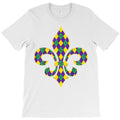 checkered mardi gras fleur de lys symbol t shirt T-Shirt