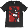 Normal black shadow hedgehog anime manga style background red T-Shirt
