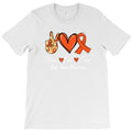 Self-Harm Awareness Peace Love Hope Orange Ribbon T-Shirt