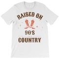 raised on 90s country retro music western cowboy cowgirl t shirt T-Shirt