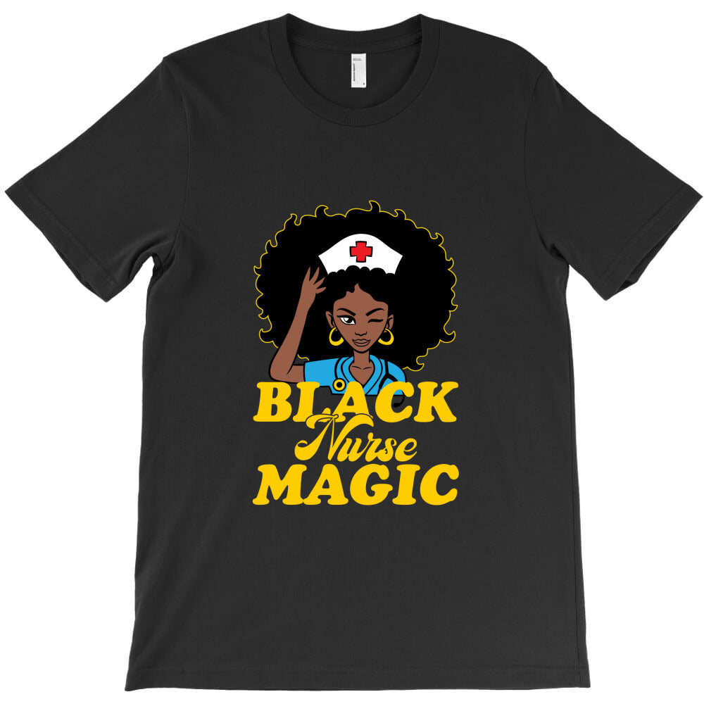womens black history month nurse juneteenth medical afro african T-Shirt