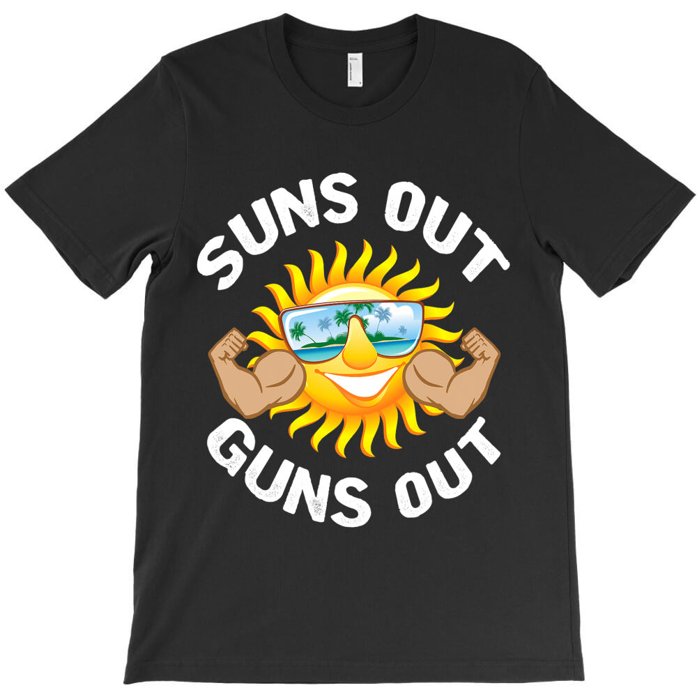Suns Out Guns Out Funny Fitness Muscle Workout Ret T-Shirt