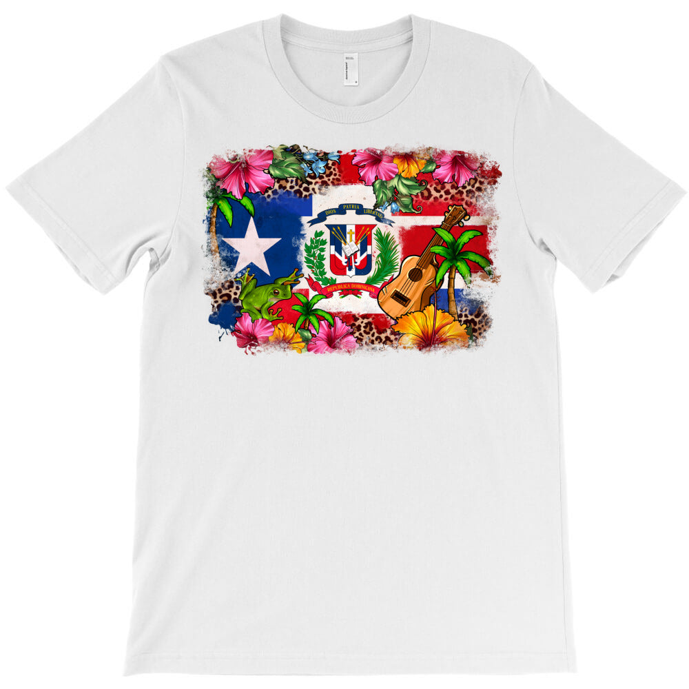 Dominican Republic and Puerto Rico Flag T-Shirt