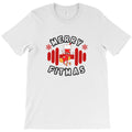 Merry Fitmas Christmas Fitness Barbell Design T-Shirt