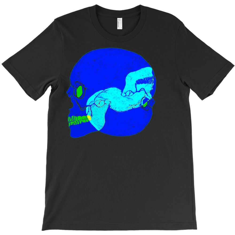 psychedelic skull profile art T-Shirt