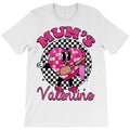Glitter Mums Valentine Candy Heart Checkered T-Shirt