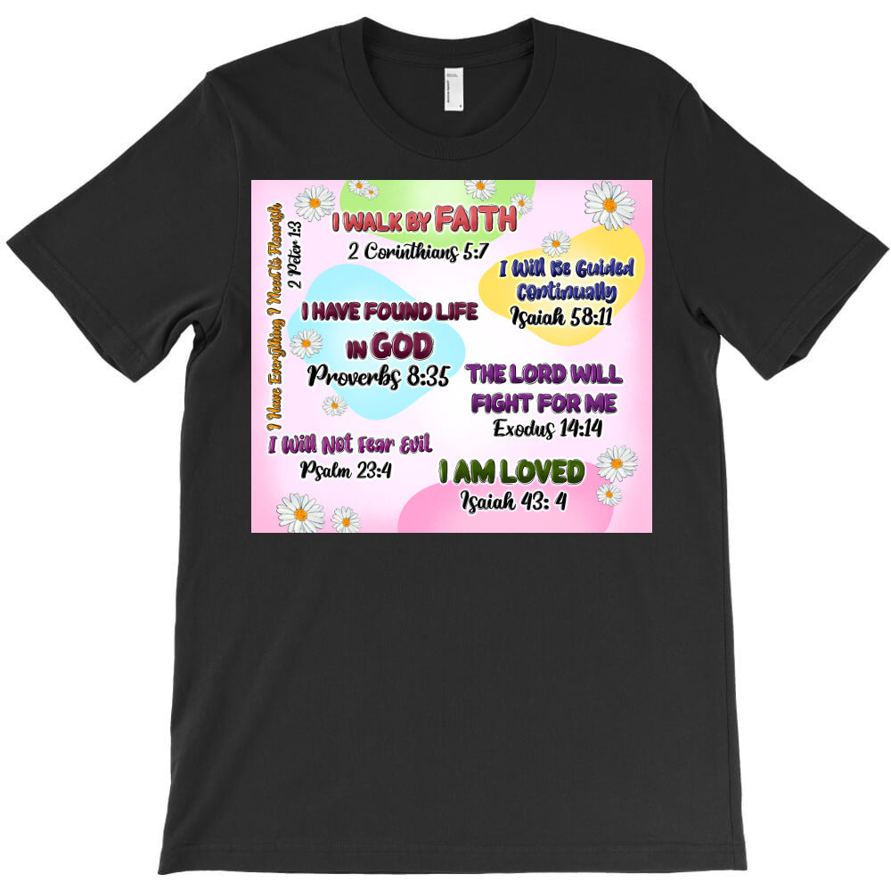inspirational bible verses with floral background T-Shirt