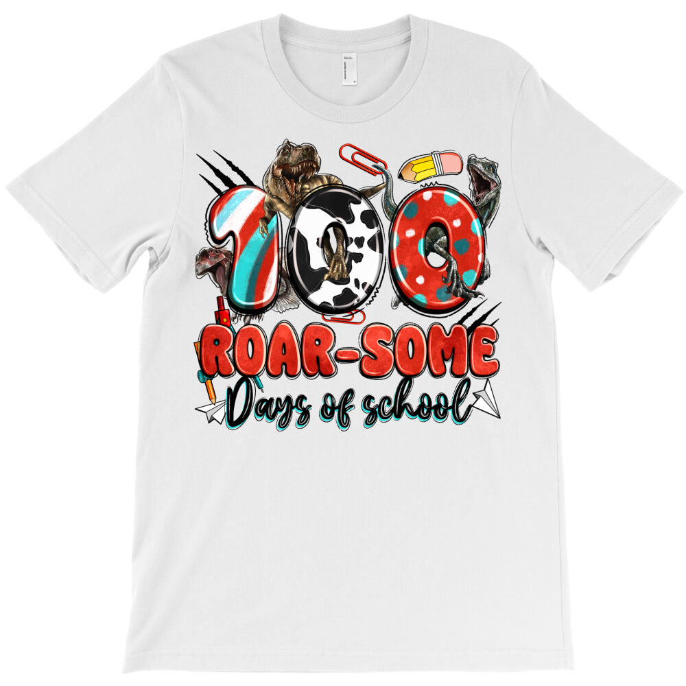 dinosaurs celebrate 100 days of school T-Shirt