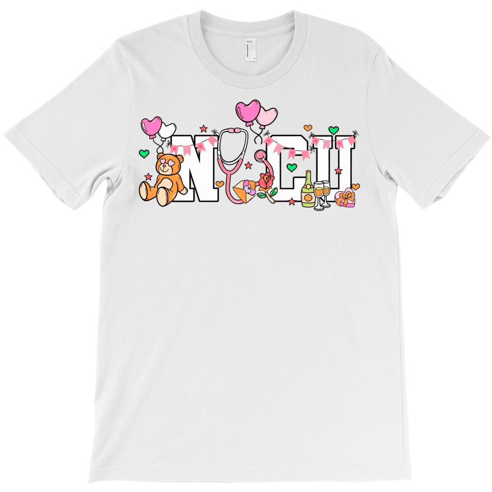 Nucu Nurse Stethoscope Valentine Day T-Shirt