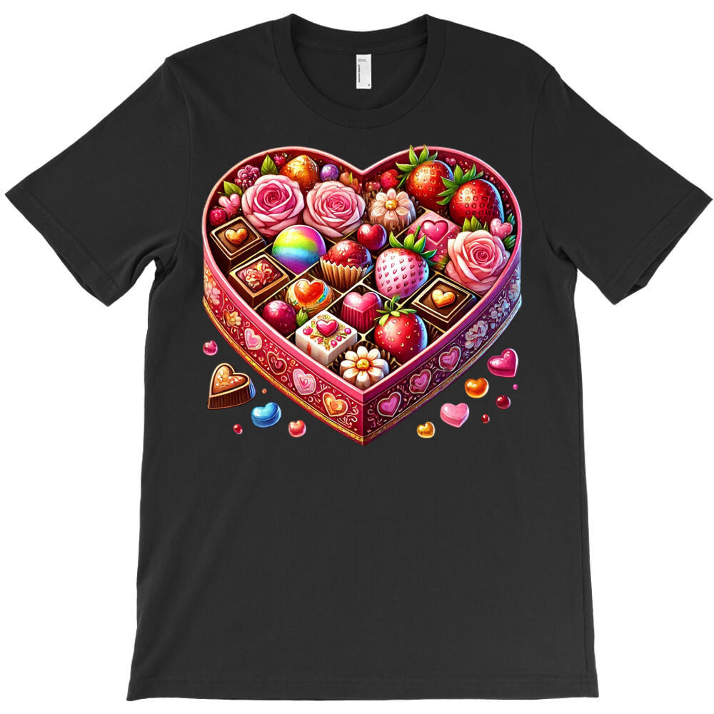 Heartshaped chocolate box with roses and fruits T-Shirt