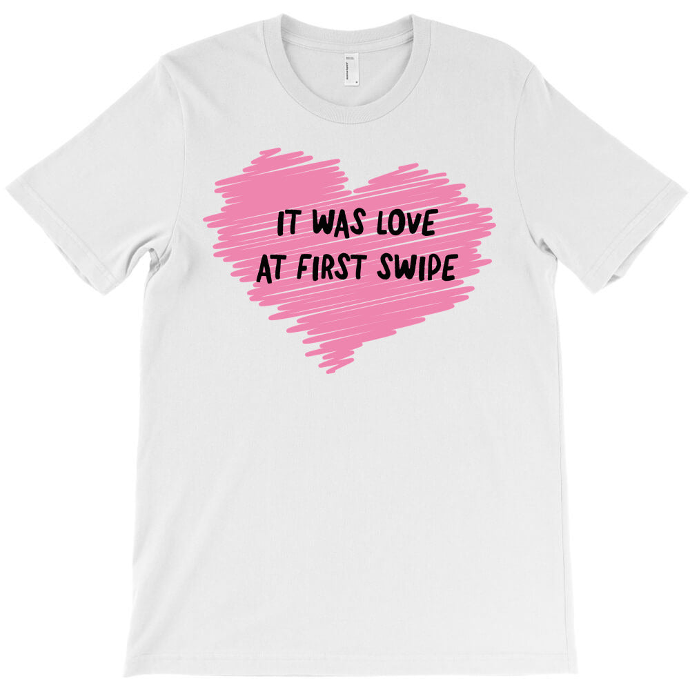 Love at First Swipe Online Couple Valentine T-Shirt