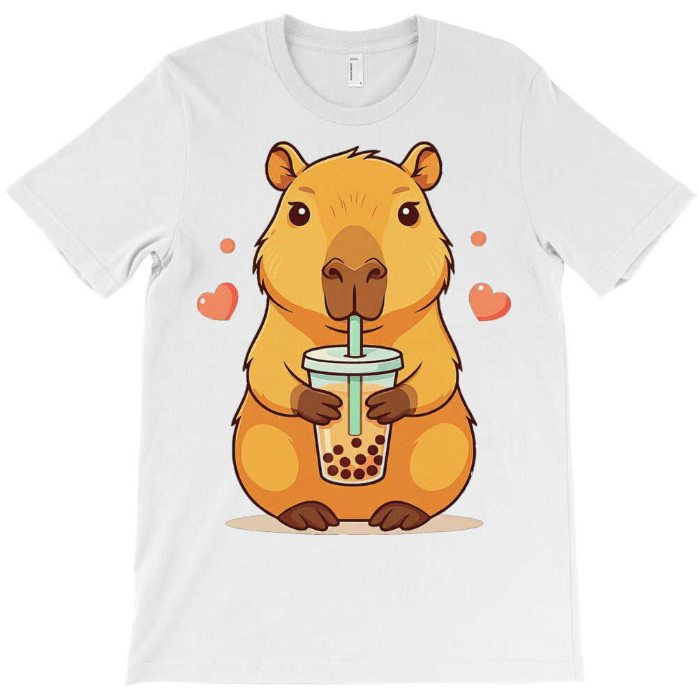 Cute Capybara Boba Tea Bubble Rodent T-Shirt