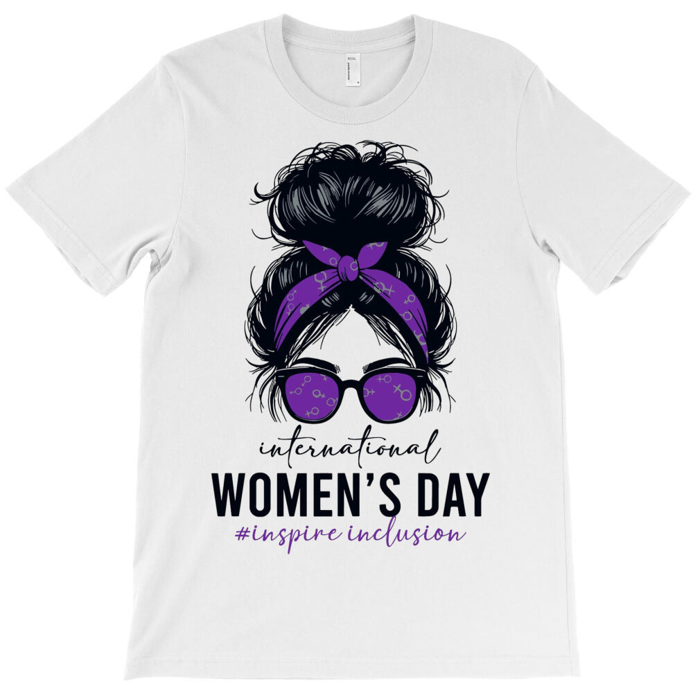 Messy Bun Girl Inspires Inclusion T-Shirt