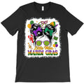Mardi Gras Messy Bun Girl Women T-Shirt