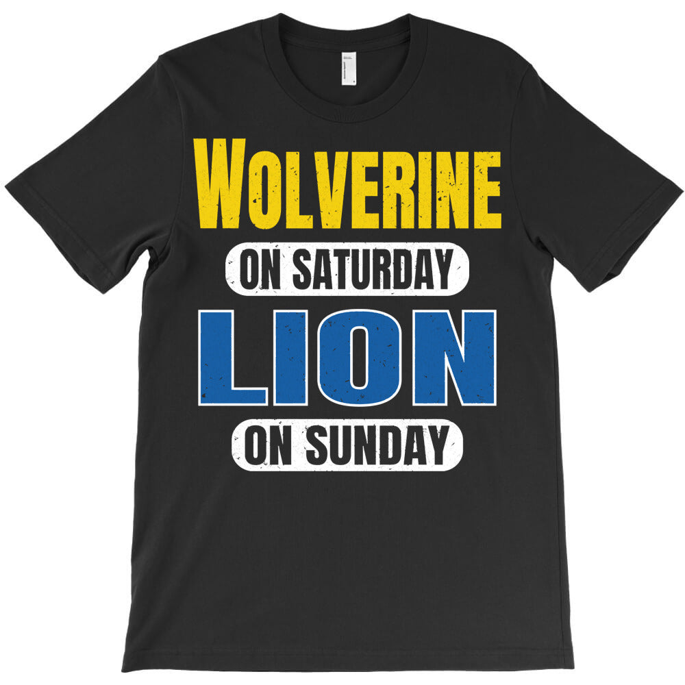 wolverine on saturday lion on sunday fans detroit vintage pullover hoo T-Shirt
