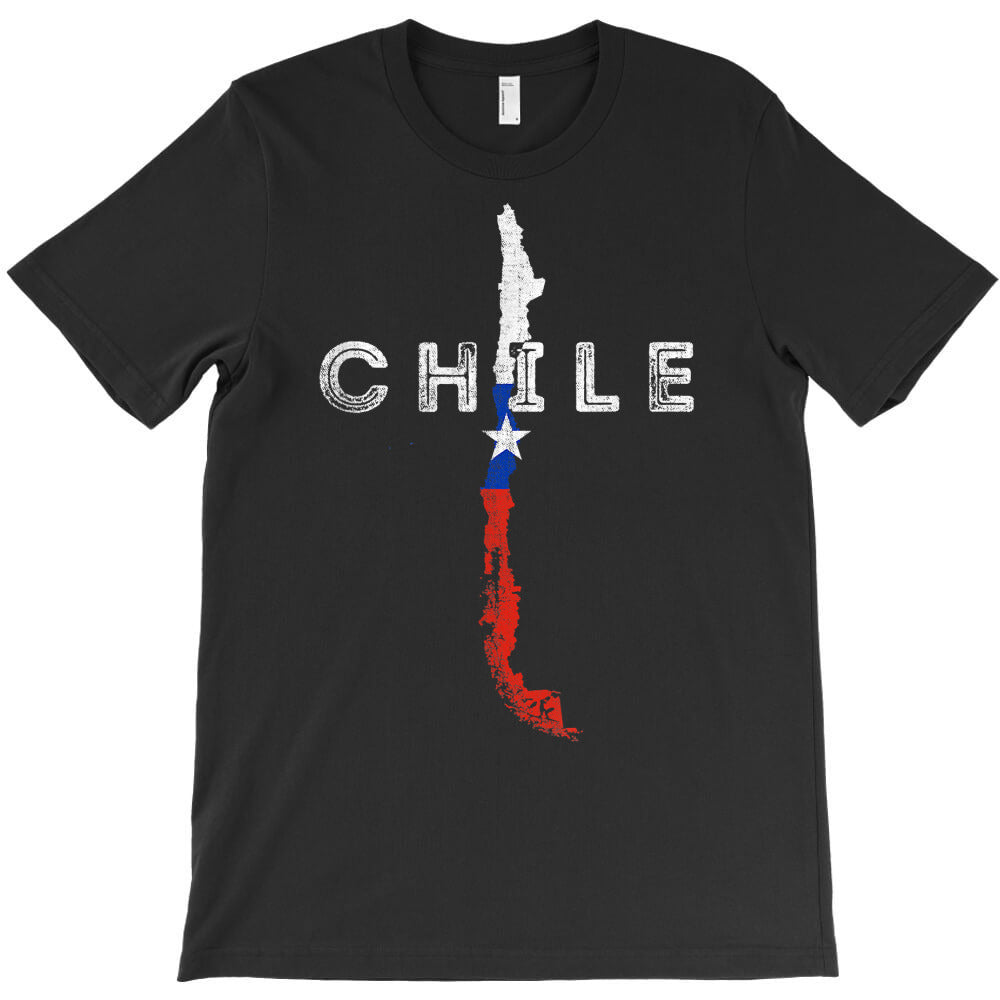 chilean map and flag distressed chile souvenir t shirt T-Shirt