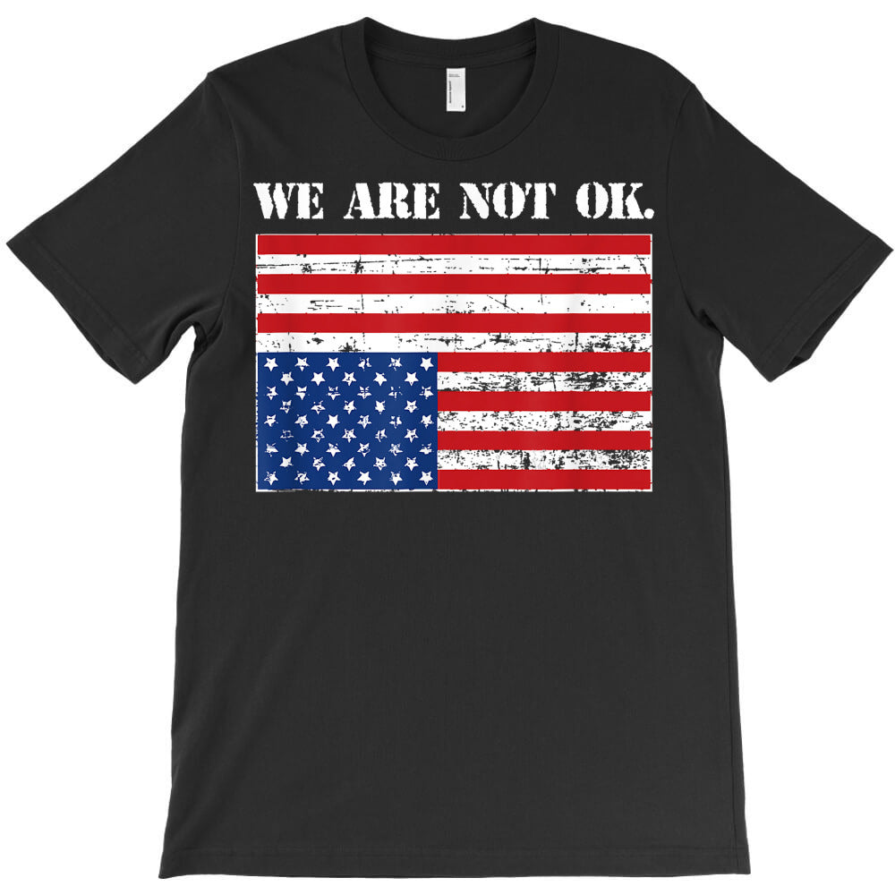 upside down usa flag in distress t shirt T-Shirt