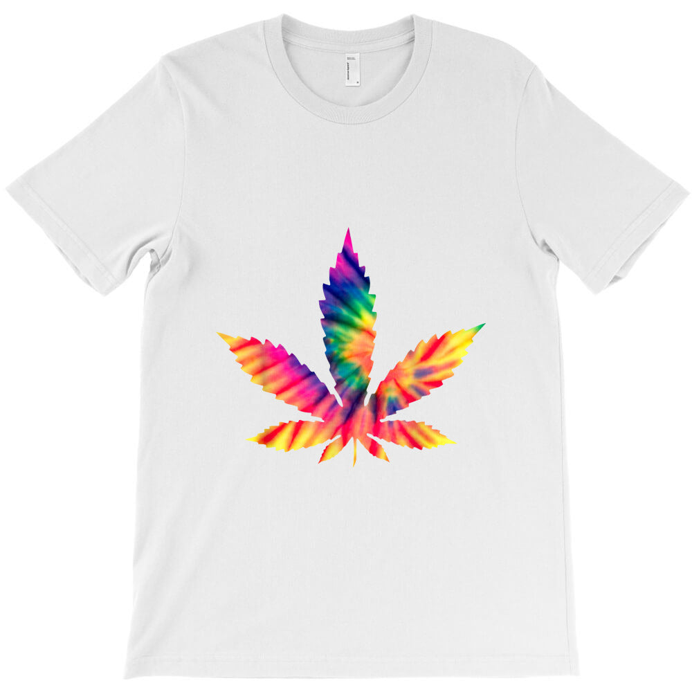 tie dye marijuana weed leaf cannabis hemp stoner pot smoker T-Shirt