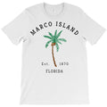 womens marco island florida colorful palm tree retro novelty art v nec T-Shirt