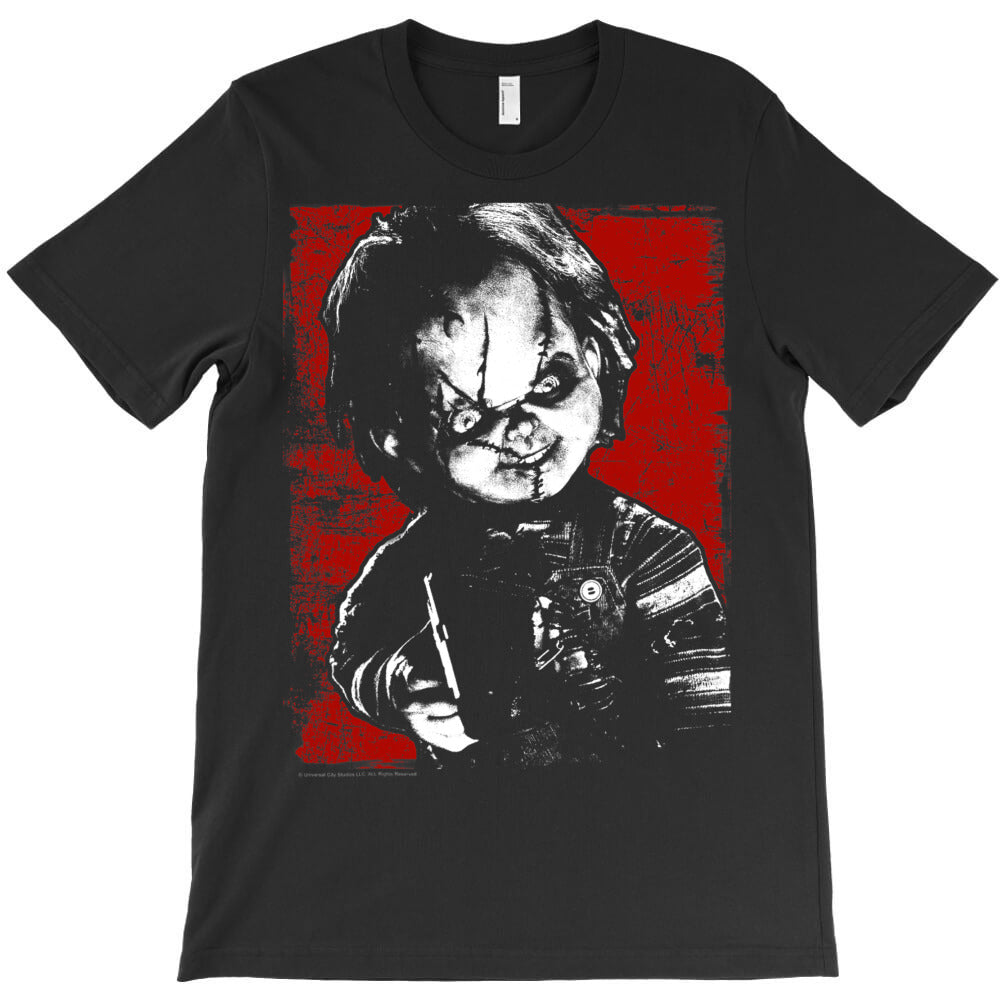 child's play chu.c.ky dis.tre.s.s.ed po.rtr.ait t shirt T-Shirt