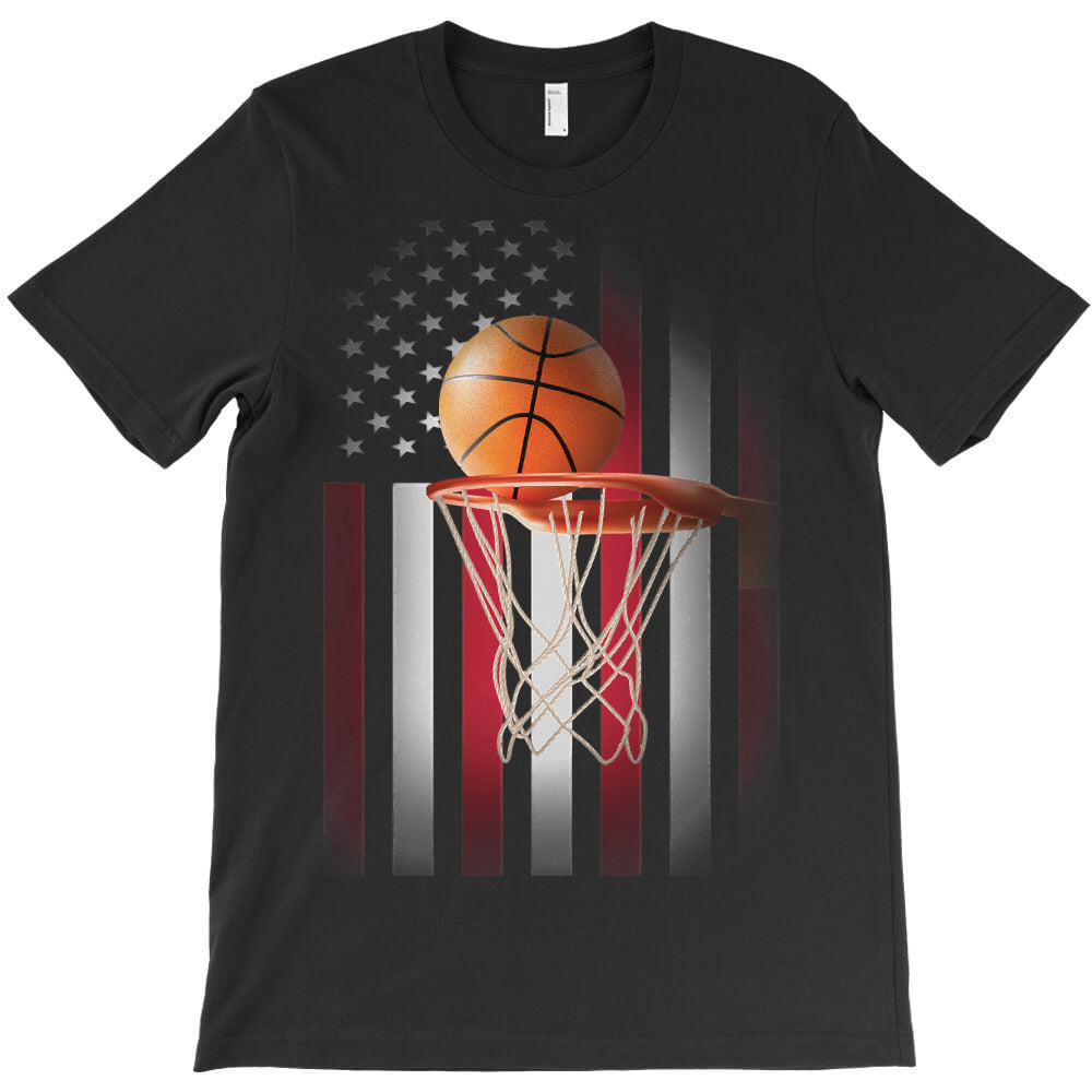 basketball coach lover samerican flag basketball250 basket basketball T-Shirt