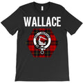 wallace clan scottish name coat of arms tartan t shirt T-Shirt