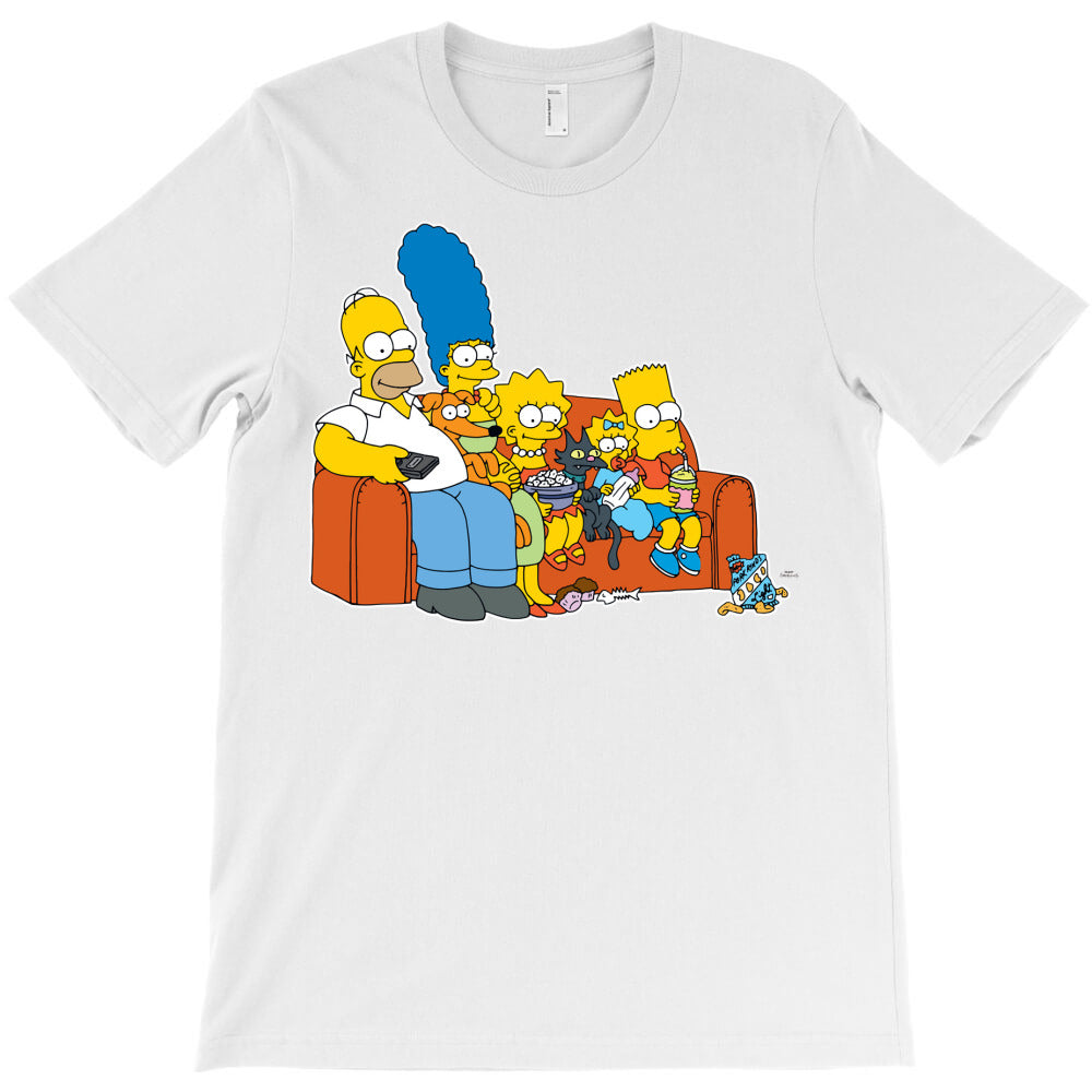 the simpsons homer marge maggie bart lisa simpson couch long sleeve t T-Shirt