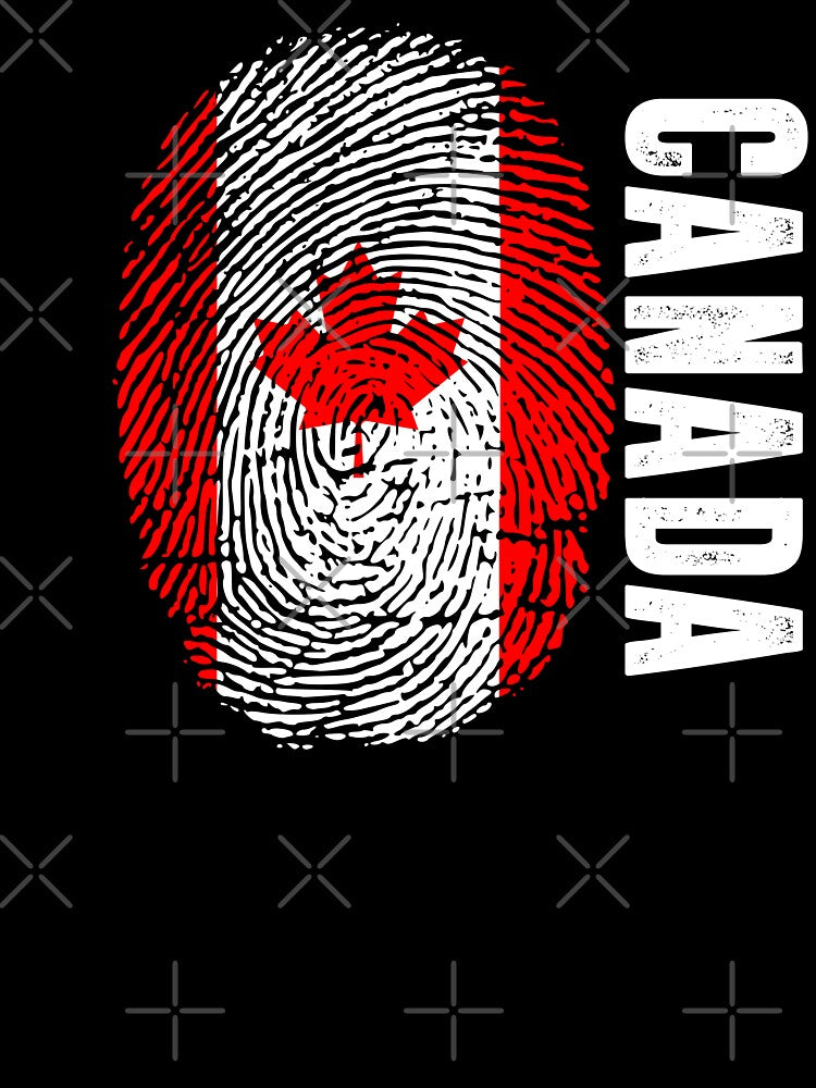 Canada Flag Fingerprint DNA Canadian by PartyShirts1