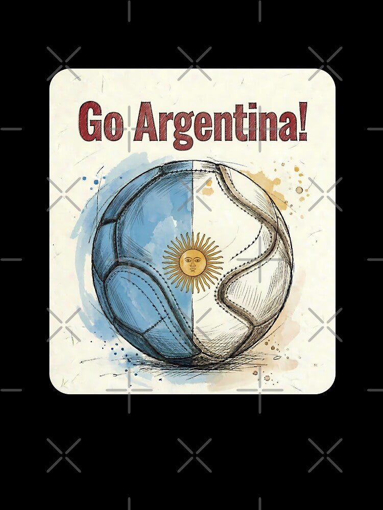 Go Argentina Soccer Ball Flag | Argentinian Football Fan Graphic Tee by PryntedLabs