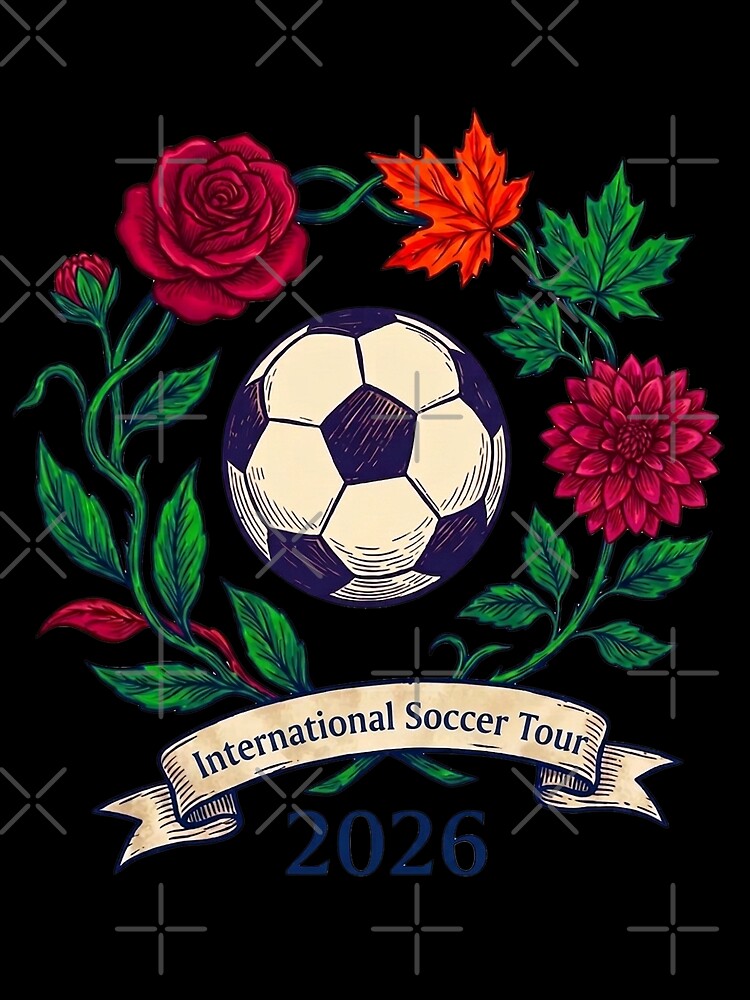 2026 International Soccer Tour Vintage Floral Crest T-Shirt by rygenr8