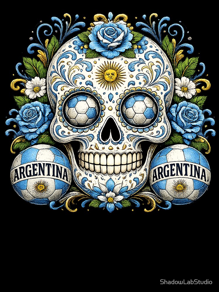 Argentina Soccer Skull by ShadowLabStudio