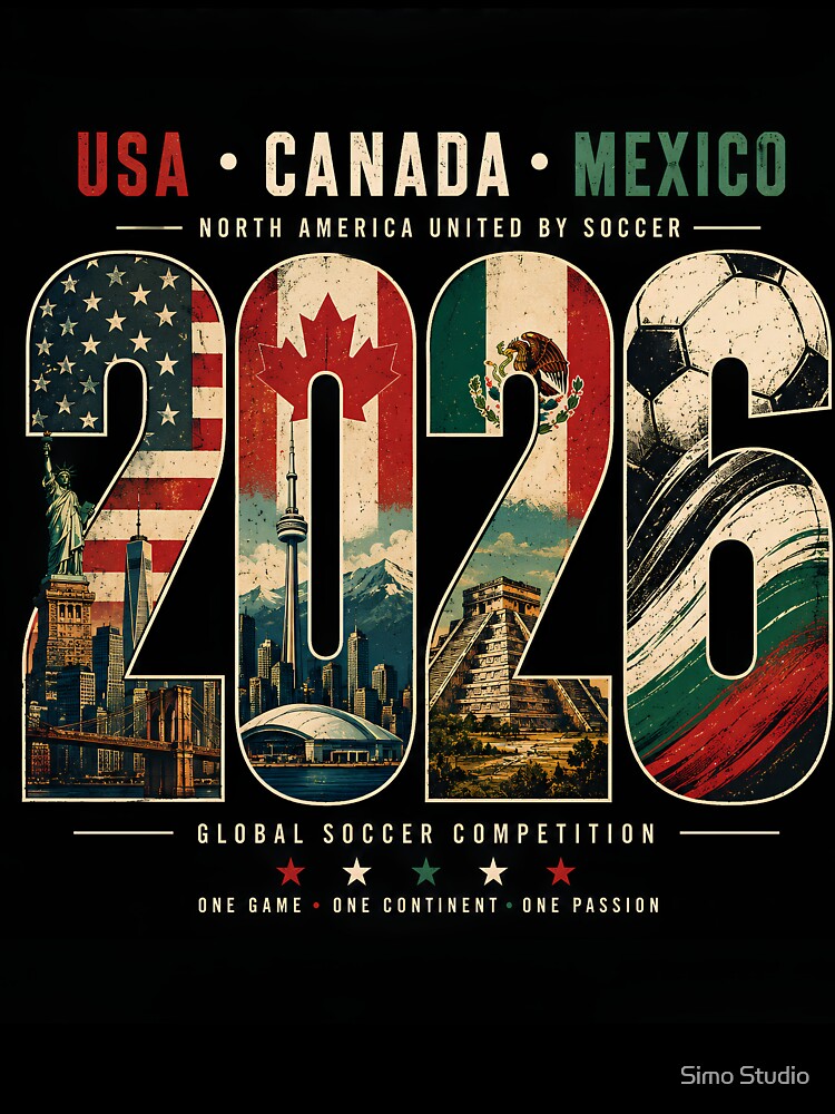 USA Canada Mexico 2026 Soccer by Simo Studio