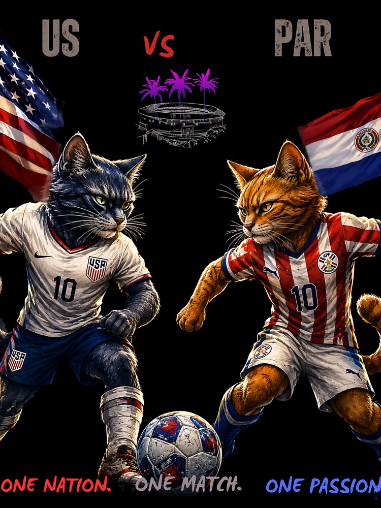 USA vs PARAGUAY Soccer Cats 2026 - Funny Cat  Match by nexargraphics
