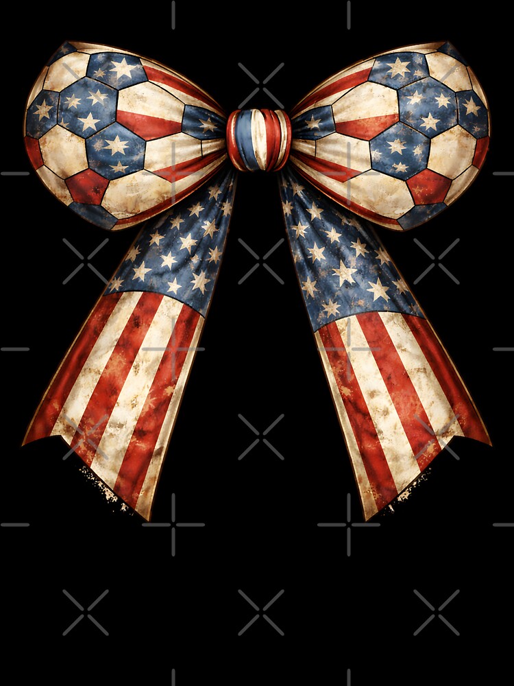 USA Patriotic Coquette Soccer Bow Ribbon – Football Fan Country Pride by MuniraWearify