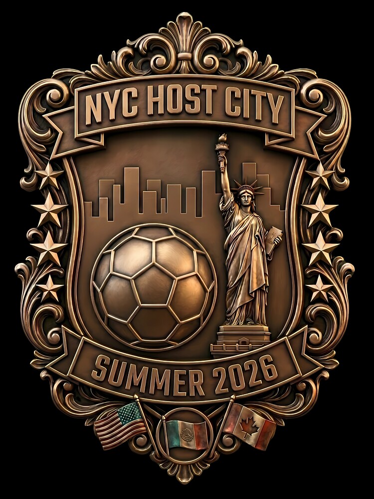SOCCER NYC Vintage Bronze Badge Design by laughingshirts