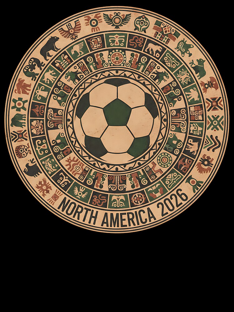 Ancient North America 2026 Soccer T-Shirt - Hieroglyphic World Cup Tee - Indigenous Cultural Football Design by Lukzol