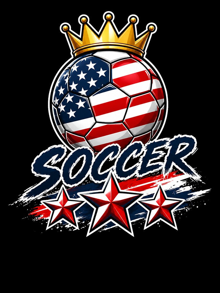 America Flag Crowned Soccer Ball by QuiteOrbit