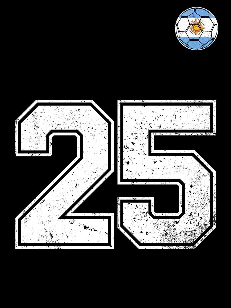 Number 25 Argentina Flag Football Fan by RoyesButler