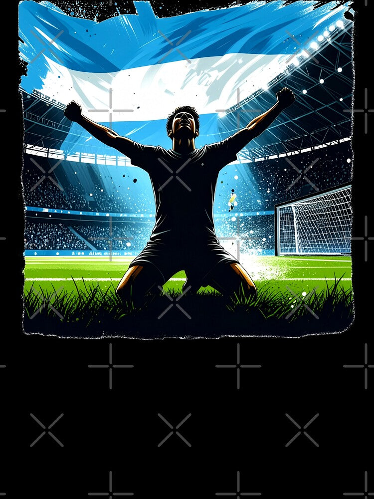 Argentina Soccer Player Silhouette — Argentine Flag Football Fan by icemanphotos