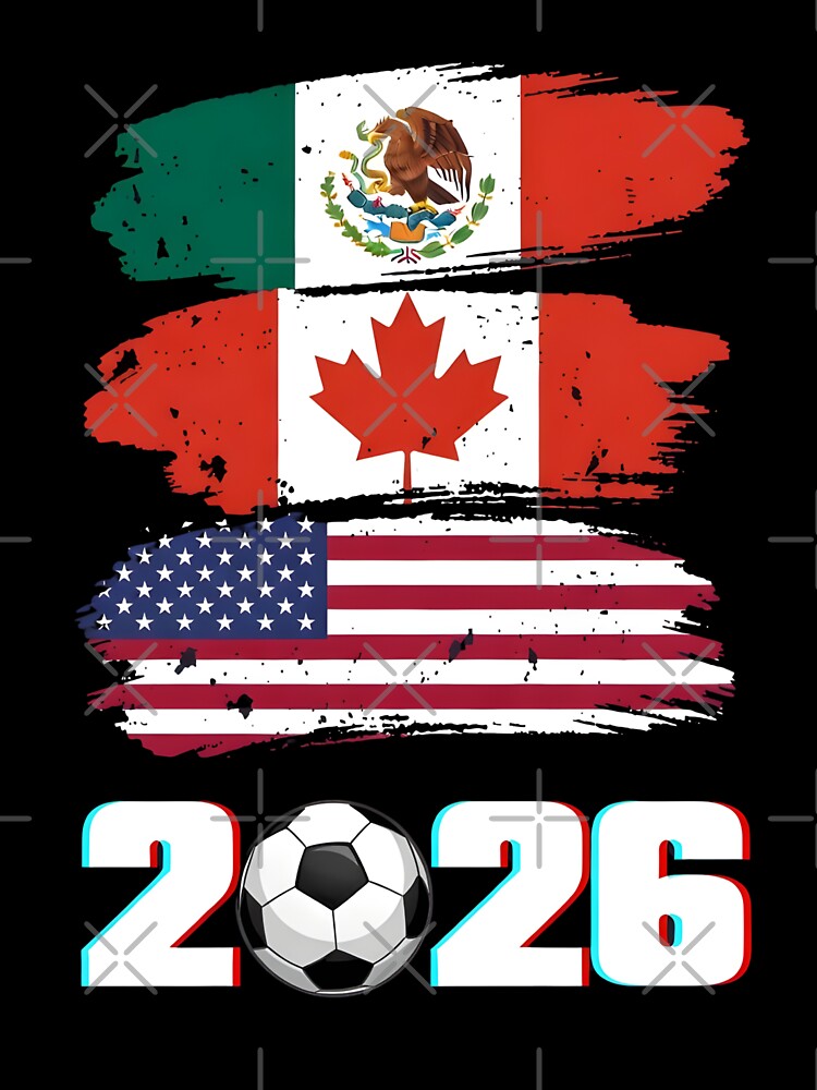 USA Canada Mexico Flag 2026 Cup Brush Art by dudelinart