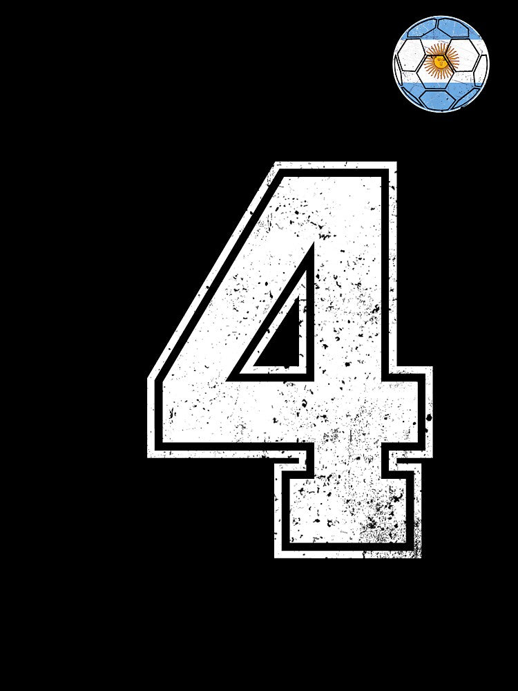 Number 4 Argentina Flag Football Fan by RoyesButler