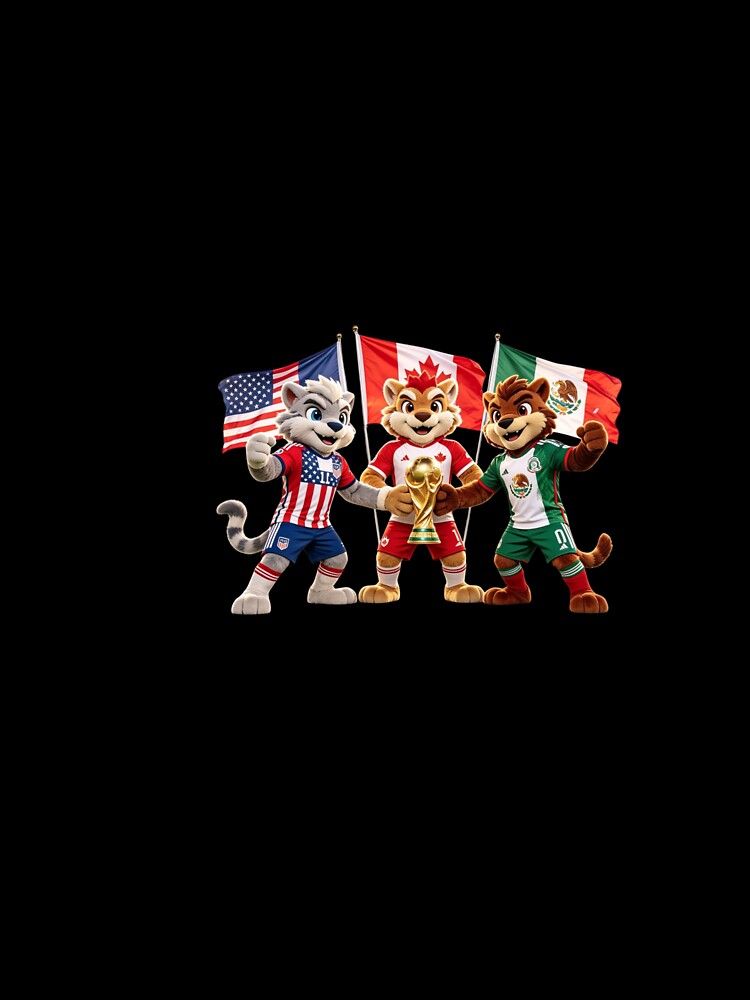 World Cup 2026 Host Nations Mascots - USA Canada Mexico Soccer Champions by monasants