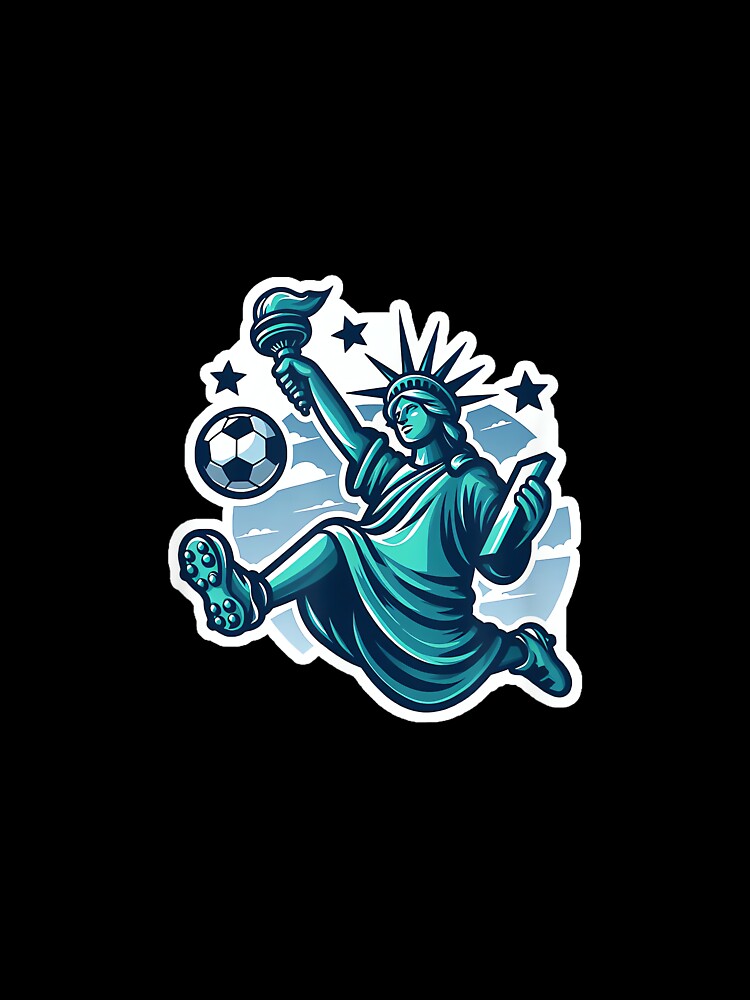 New York Statue Of Liberty Playing Soccer by MollyLYork